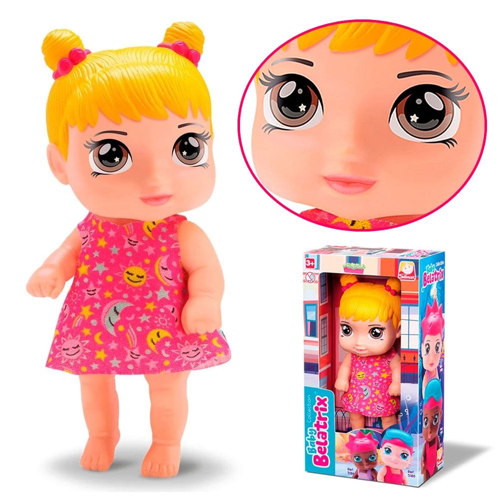 Boneca Baby Belatrix Loira Bebê Em Vinil 18cm Menina Silmar