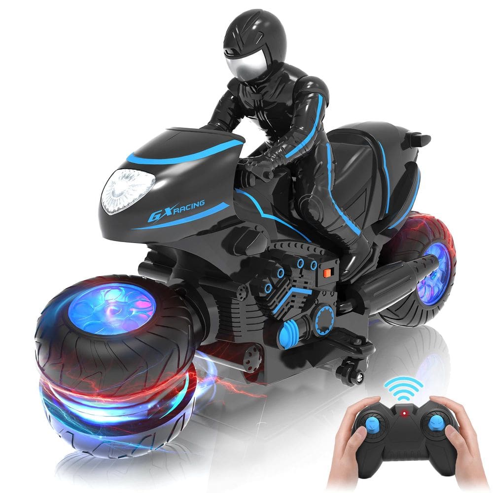 Motocicleta RC iappadore com luzes de rodas RGB para crianças de 4 a 12 anos
