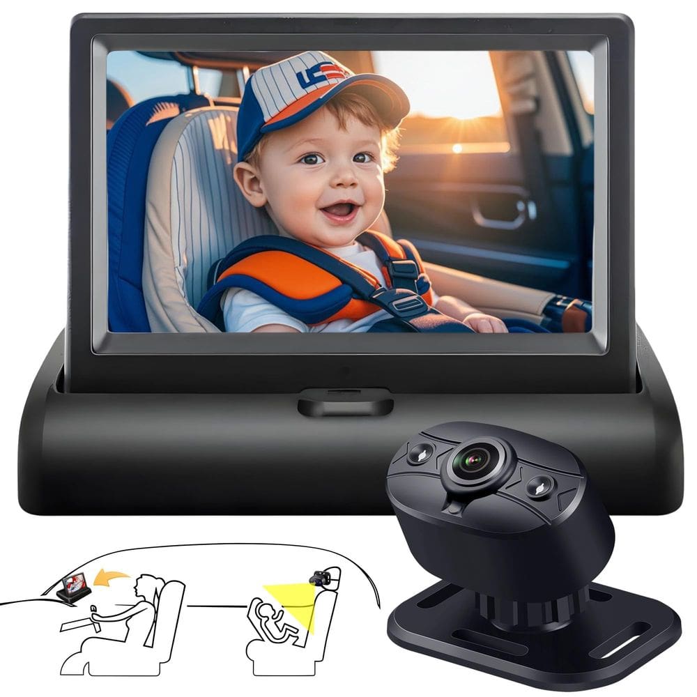 Câmera de carro de bebê YIMU Banco traseiro infantil voltado para trás HD 720P