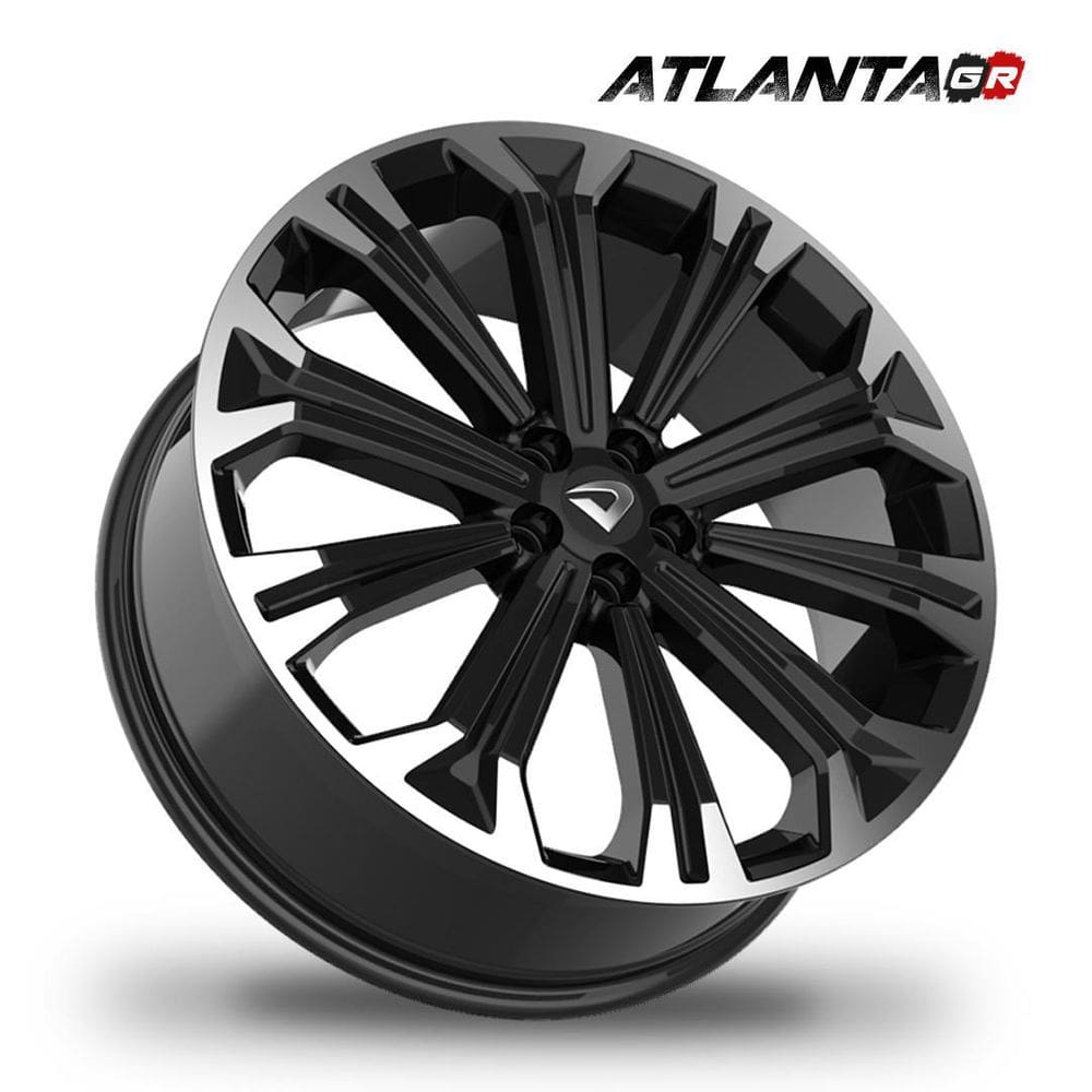 Roda Aro 20\"X7,5\" Atlanta Gr 5X100Mm Diamantada Borda Preto