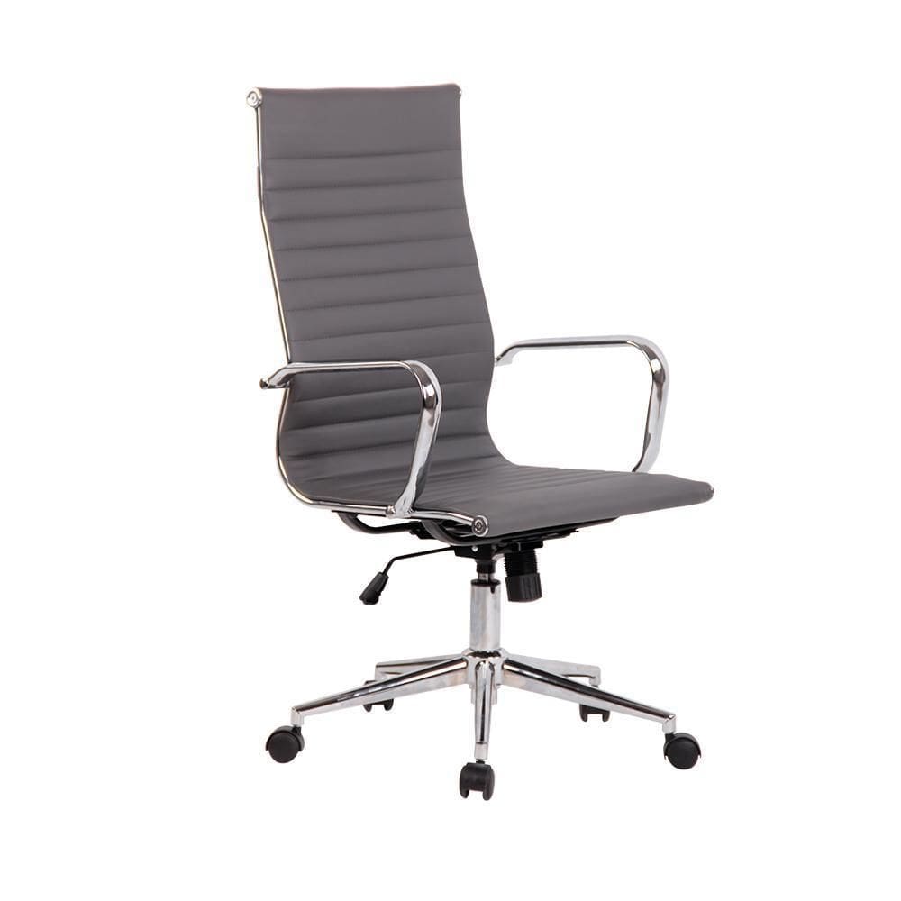 Office Sevilha Alta Pu Cinza Rivatti Kit 2 Unidades
