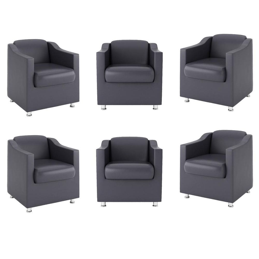 Kit 6 Poltronas Decorativas Para Recepção Clinica Médica