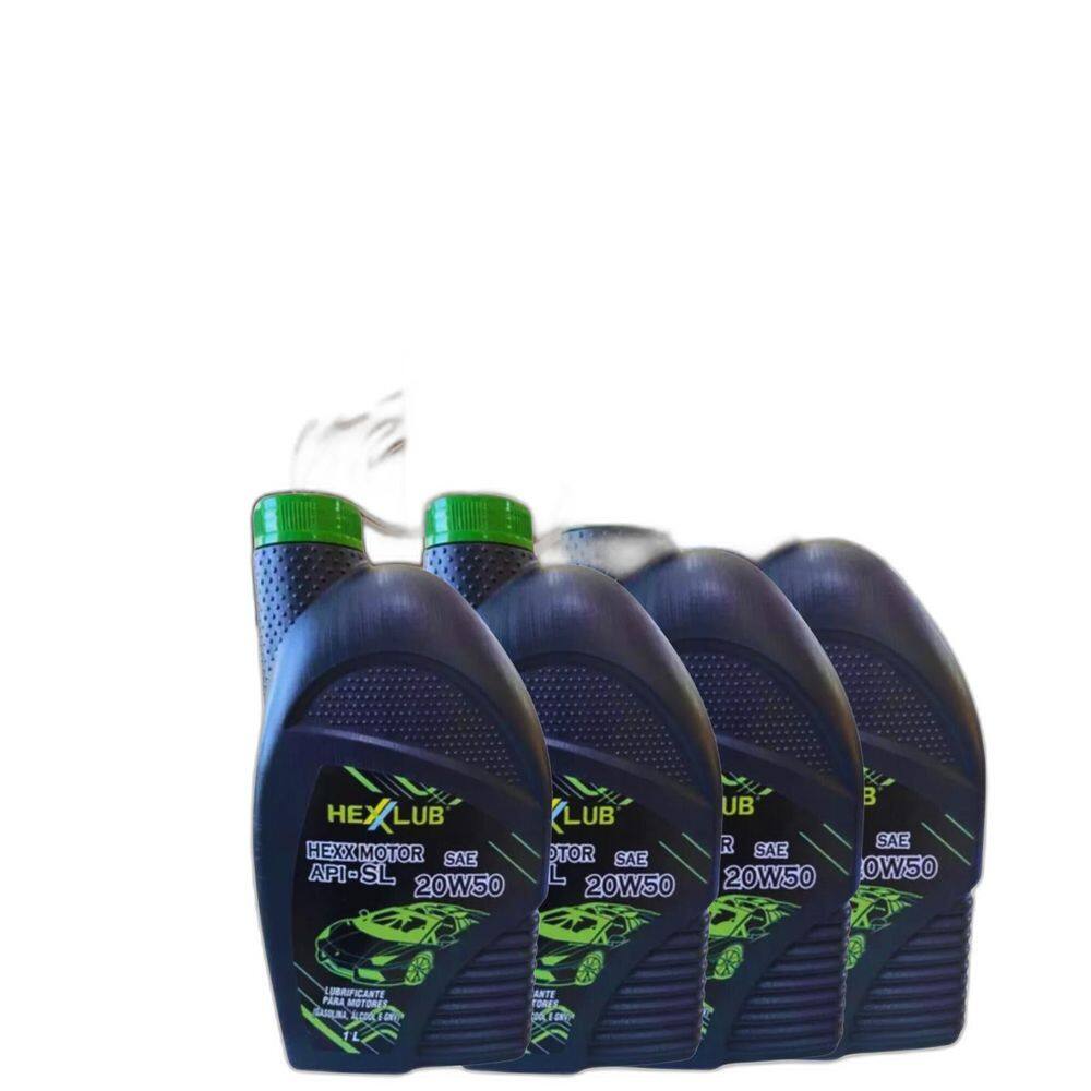 Kit 4 Und Troca De Óleo Lubrificante Motor Sae 20W50 Hexxlub