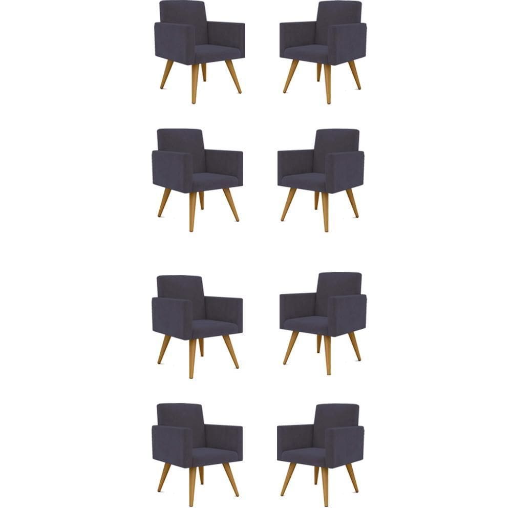 Kit 8 Cadeiras Poltronas Decorativas Escritório Recepção