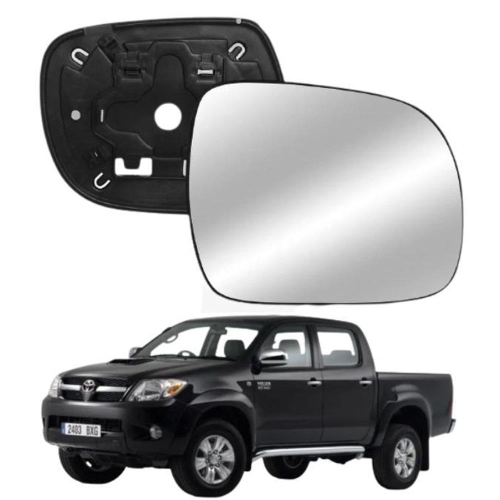 Lente Retrovisor Com Base Hilux 05-11 Ld Esquerdo