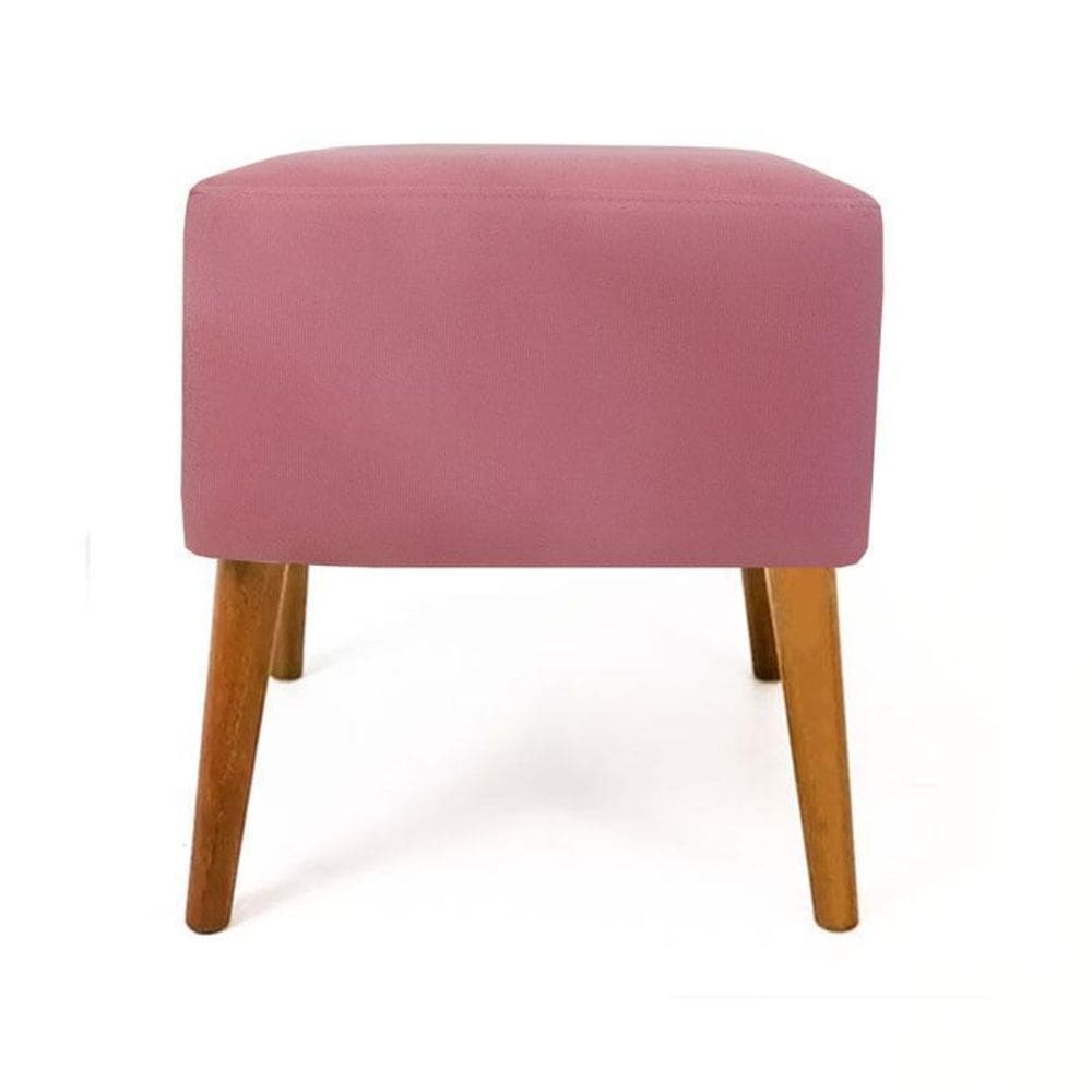 Puff Puf Suede Rosê Quadrado Marrocos Pés Palito