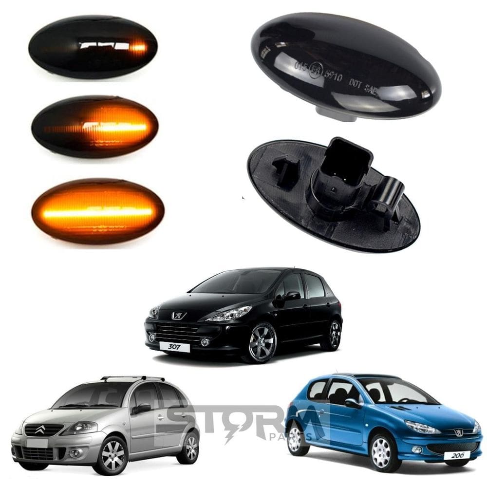 Pisca Seta Sequencial Peugeot 206 207 307 Citroen C3 Par Led