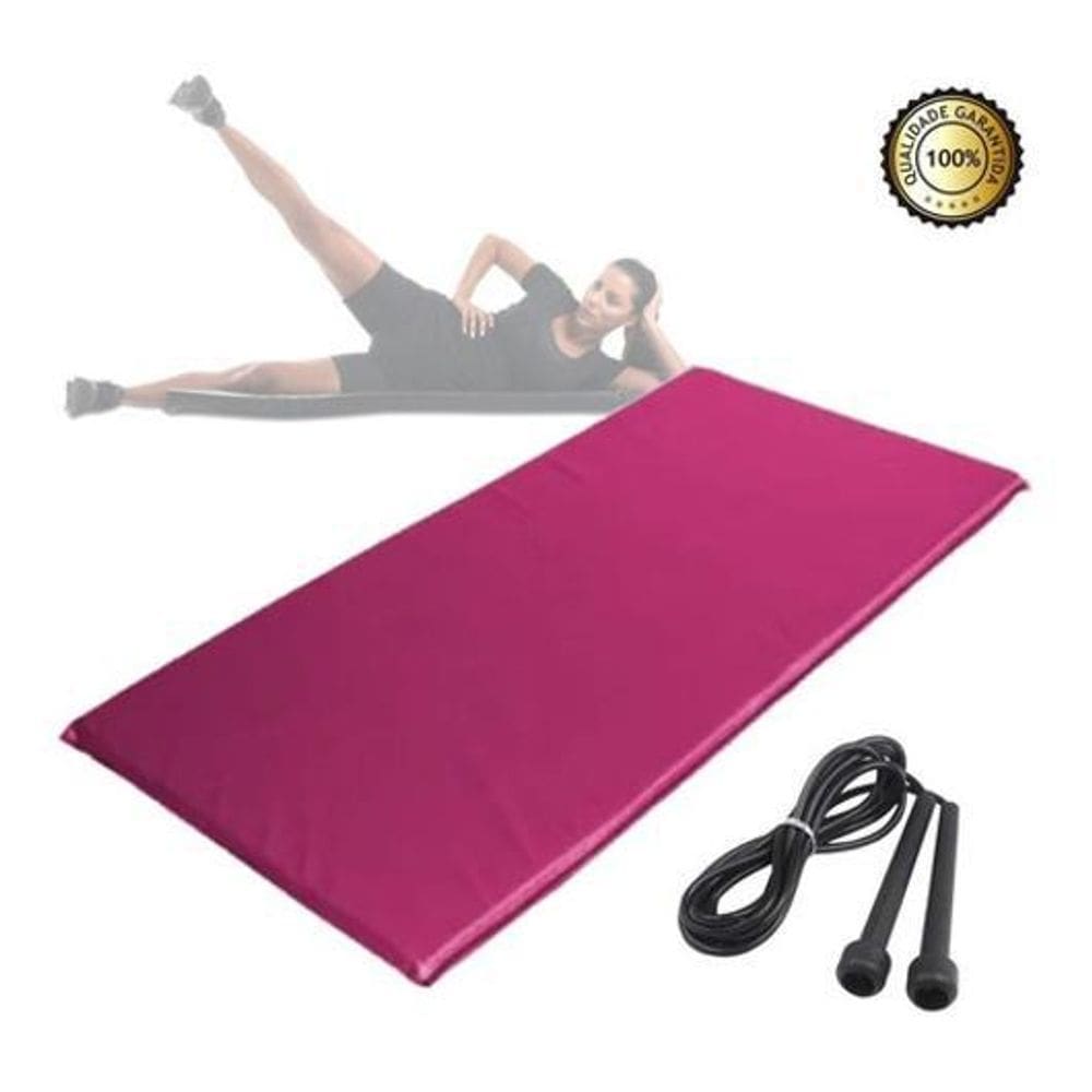 Kit Fitness Para Treino Em Casa Colchonete + Corda De Pular