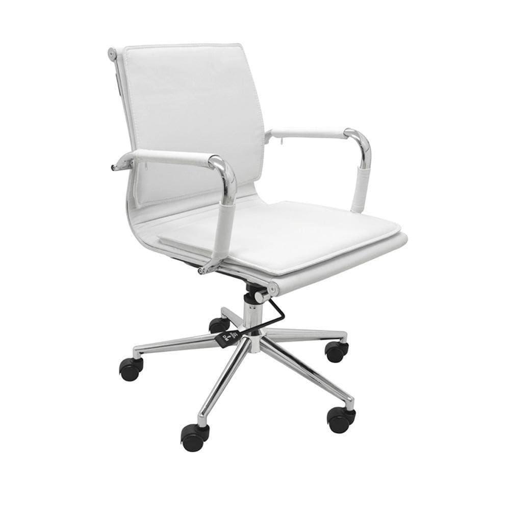 Cadeira De Escritório Valencia Pu Branco Baixa Rivatti