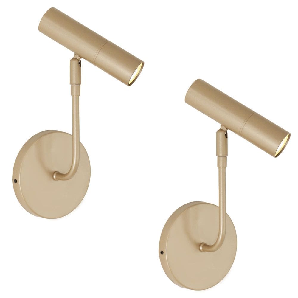 Kit 2 Arandelas Luminária Spot Articulado Leitura Champagne