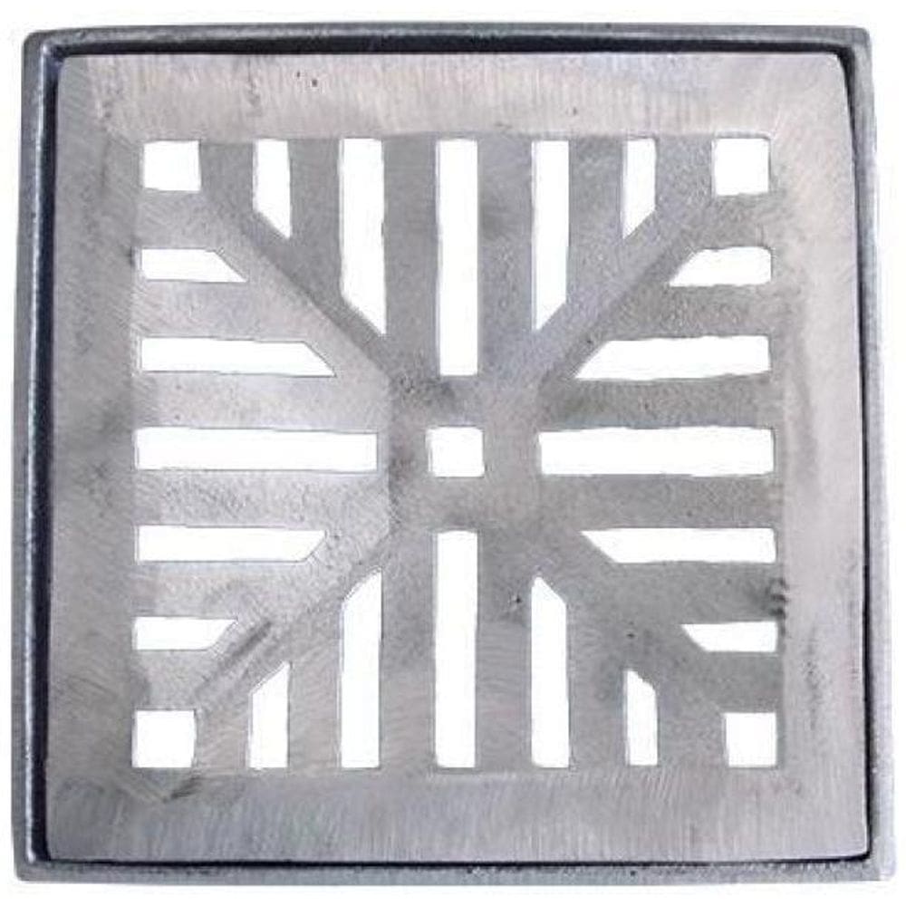 Ralo Grelha Alúminio Concava Pluvial Drenagem 15X15 Cm