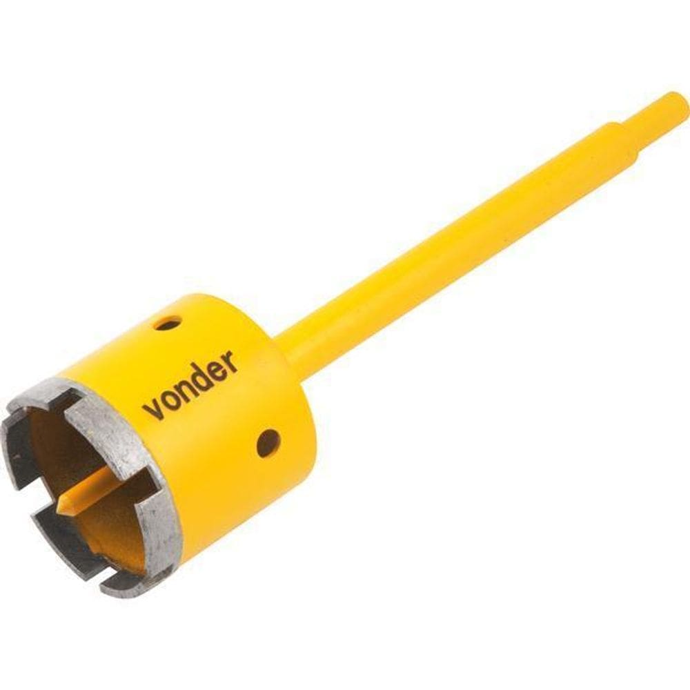 Serra Copo Diamantada 60Mm Com Haste E Pino Guia - Vonder
