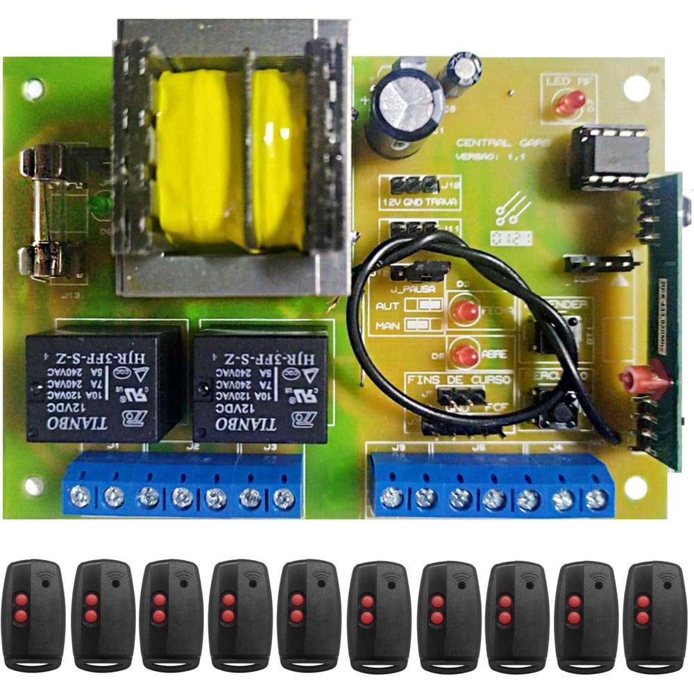 Kit 1 Central De Comando Gars + 10 Ctrls Code Learning 5001