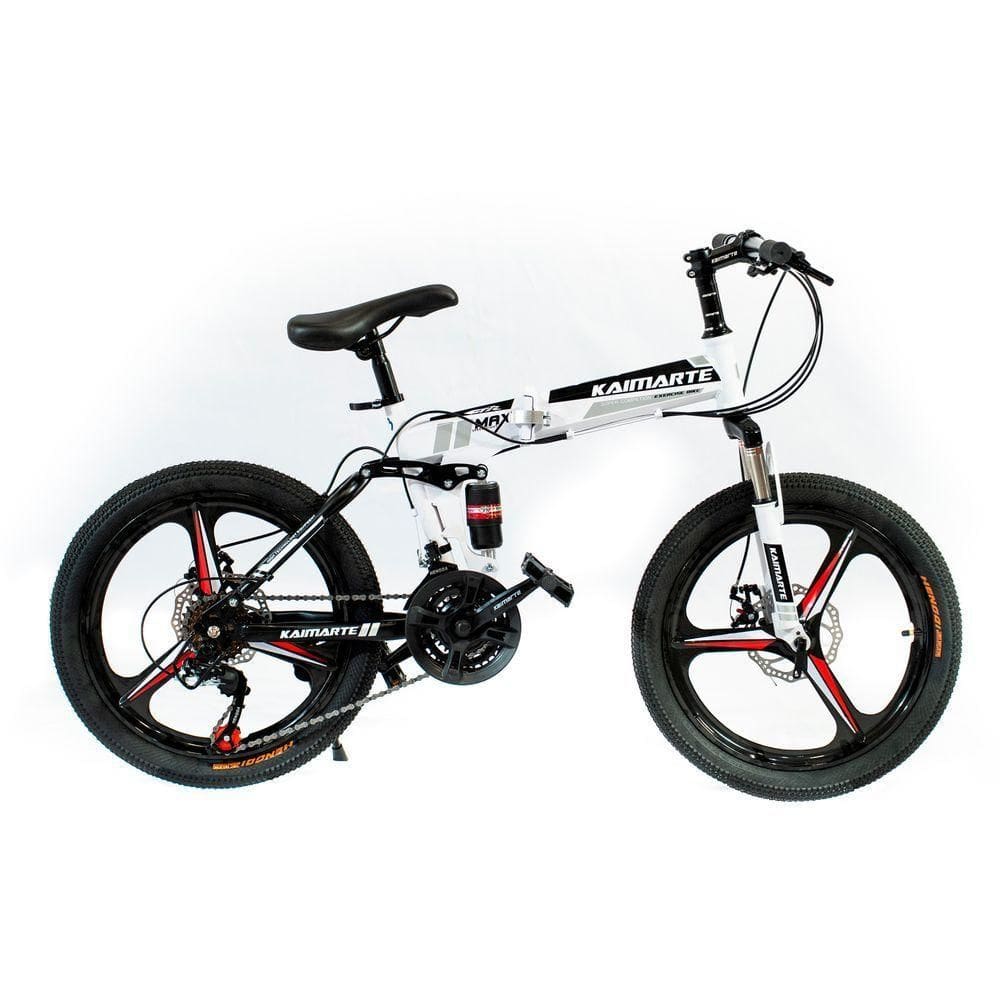 Bicicleta Aro 20 Cityfold Bike 21 Vel Marchas Freio A Disco Quadro Aço Carbono Cor Branco Preto - Wct Fitness