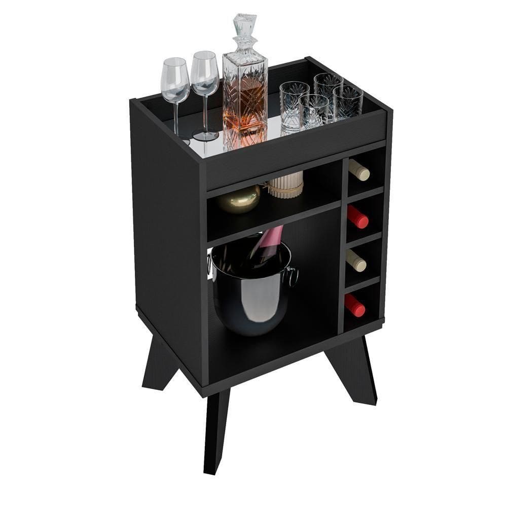 Aparador Adega Bar 4 Nichos 72x45 Cm Dri 4139 Preto Arly