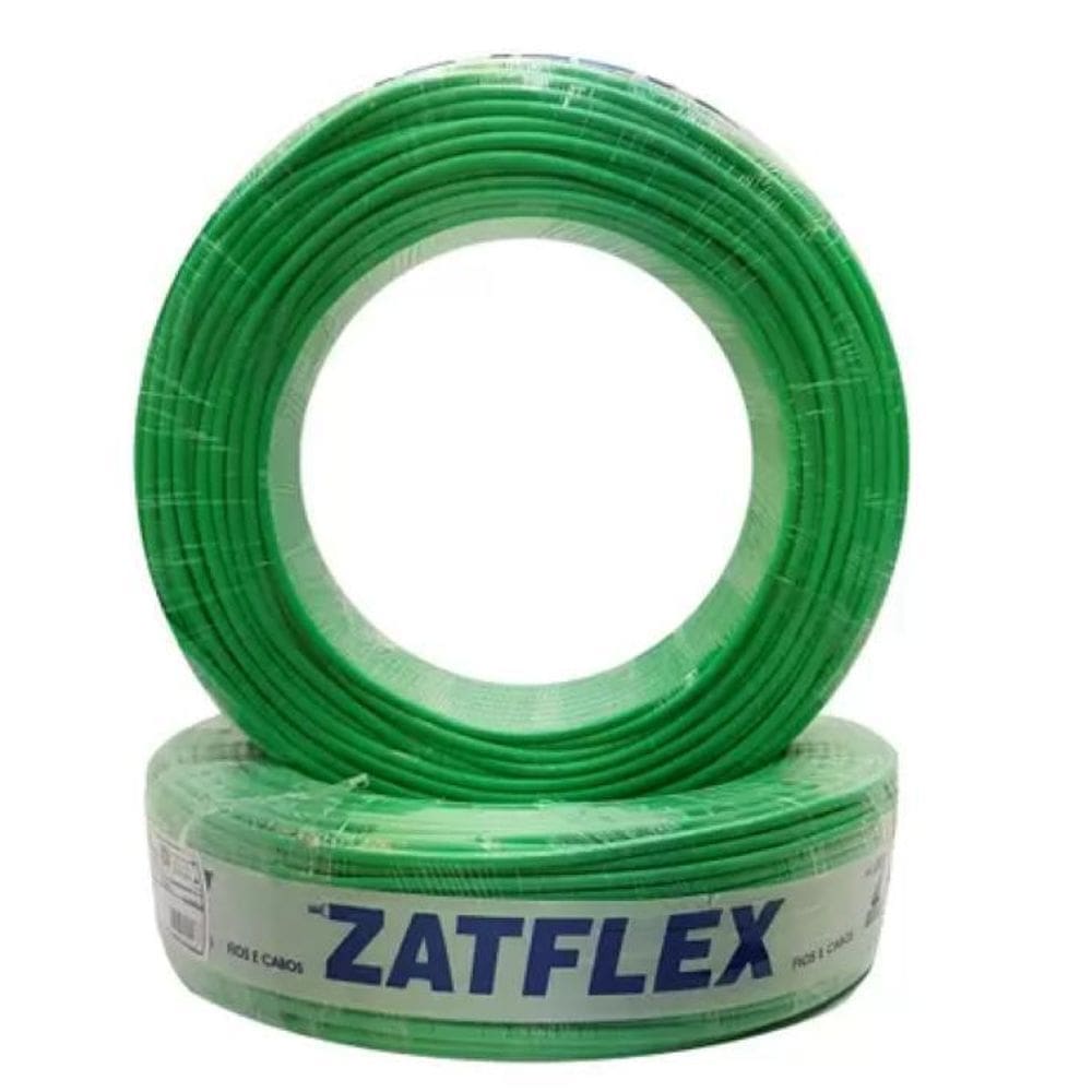 Fio Cabo Elétrico Flex 10,0Mm 750V Vd Rolo 100Metros Zatflex