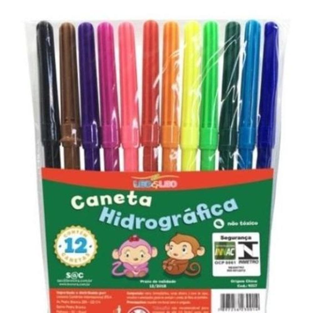 Caneta Hidrográfica Leo&Leo Plus 12 Cores 1mm