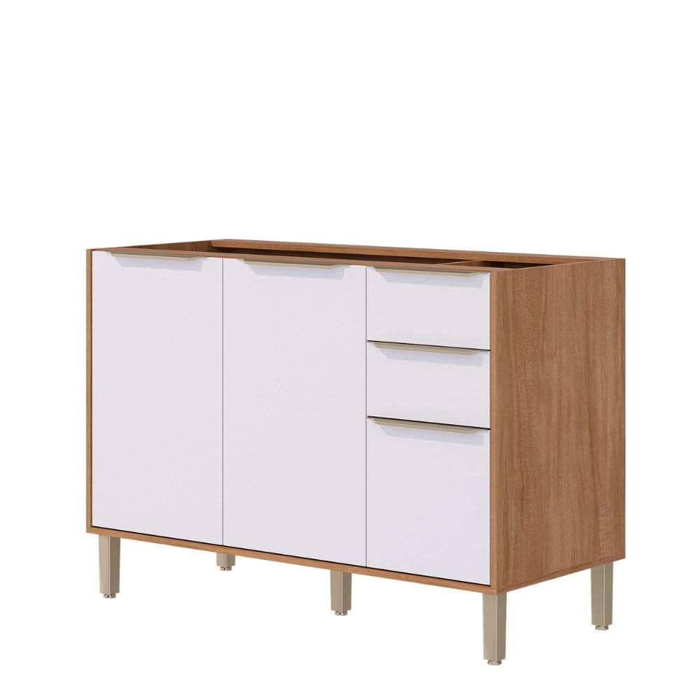 Balcão 3 Portas 2 Gavetas 120cm sem Tampo Diva MGM Móveis