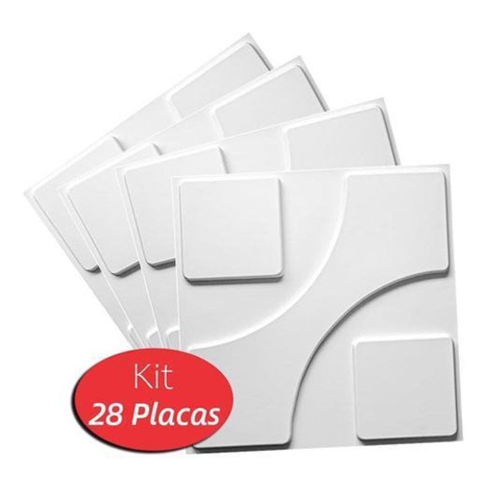 Placa Decorativa De Revestimento 3D Plastico Branco 7M Pvc
