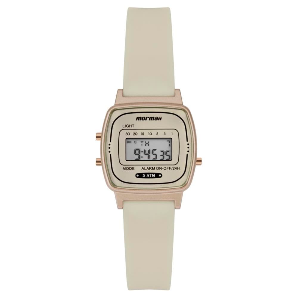 Relógio Mormaii Feminino Ref: Mo13722e/8x Retangular Vintage Digital Rosé
