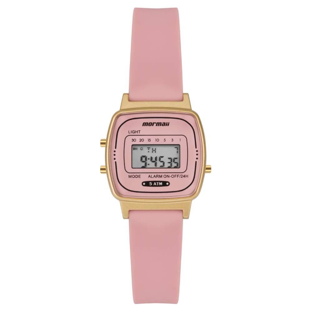 Relógio Mormaii Feminino Ref: Mo13722d/8t Retangular Vintage Digital Dourado