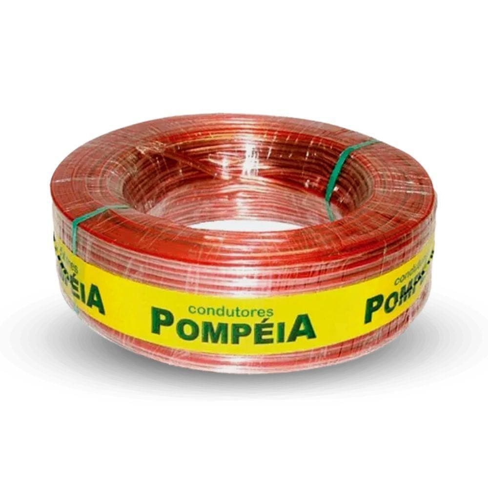 Cabo Pompeia 2x1,50mm Bicolor Cristal Rolo Com...