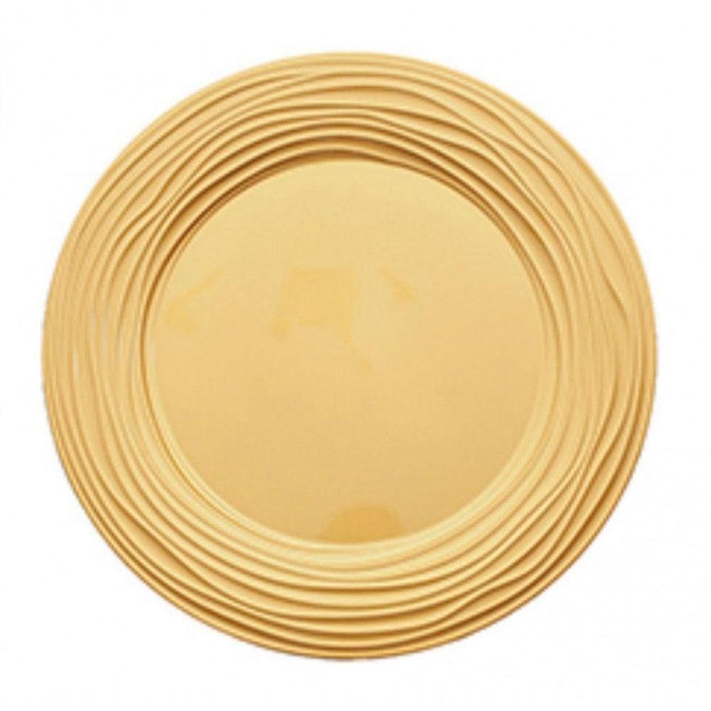 Jogo De 4 Sousplat Mirror Dourado 33 Cm - Mimo Style