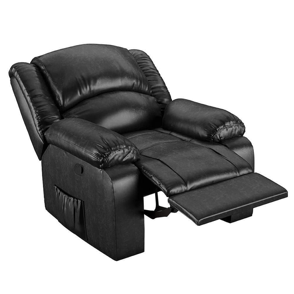 Poltrona Do Papai Reclinável Pietra Wall Fh9 Pu Preto Brilho - Mpozenato