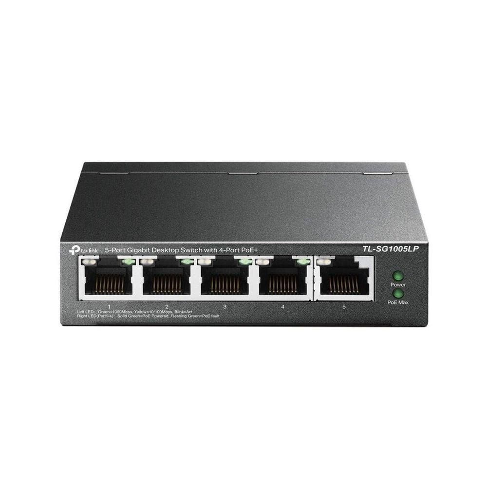 Switch Gigabit 10-100-1000 C- 5 Portas (sendo 4 Poe) Tl-sg1005lp Smb