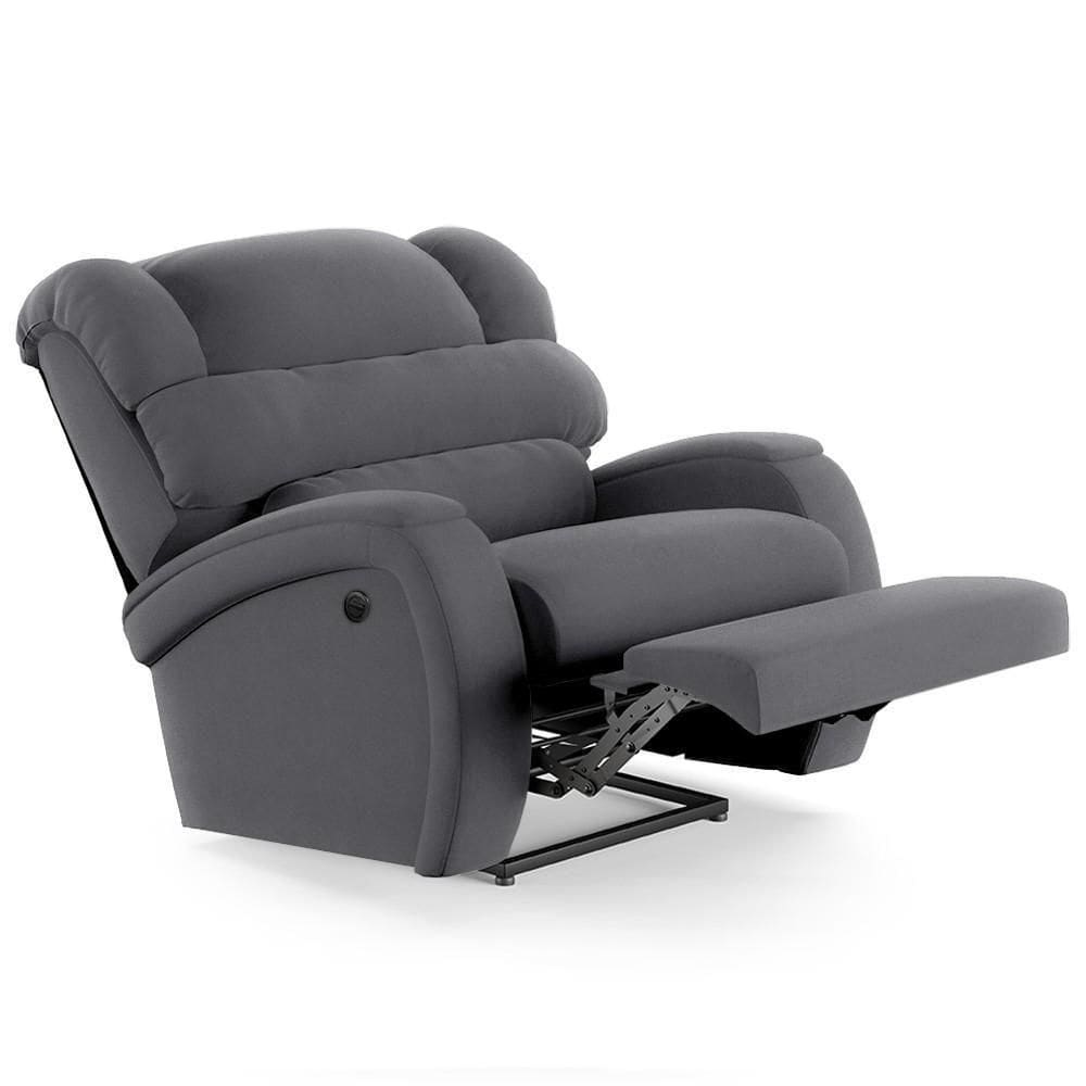 Poltrona Do Papai Reclinável Kalie Power Elétrica Fh9 Veludo Cinza - Mpozenato