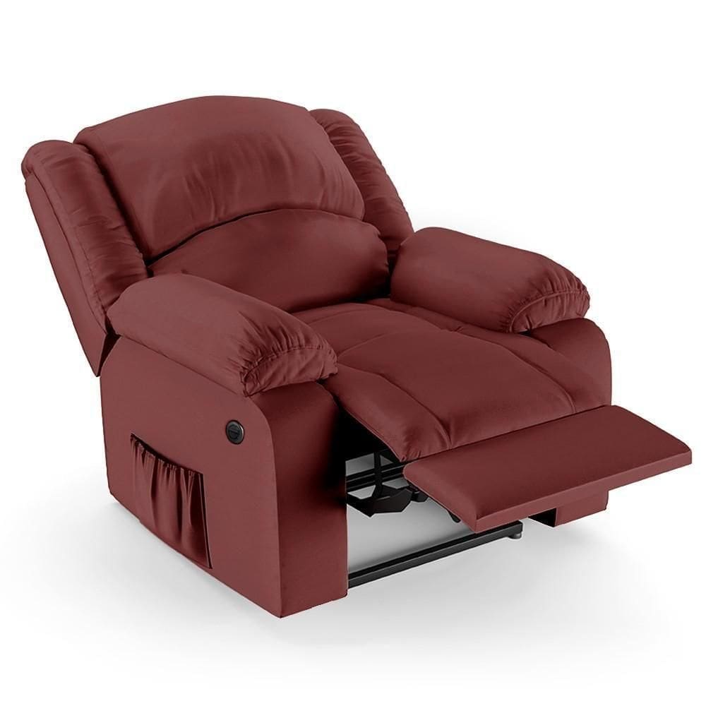 Poltrona Do Papai Reclinável Pietra Power Elétrica Fh9 Pu Vermelho - Mpozenato