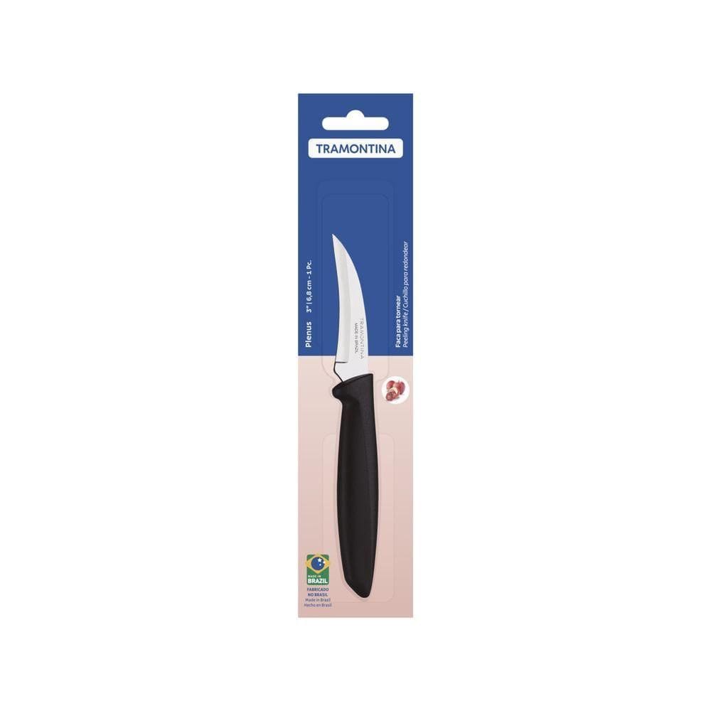 Faca Para Tornear Tramontina Plenus Com Lamina Em Aço Inox E Cabo De Polipropileno Preto 3\" Conjunto:1