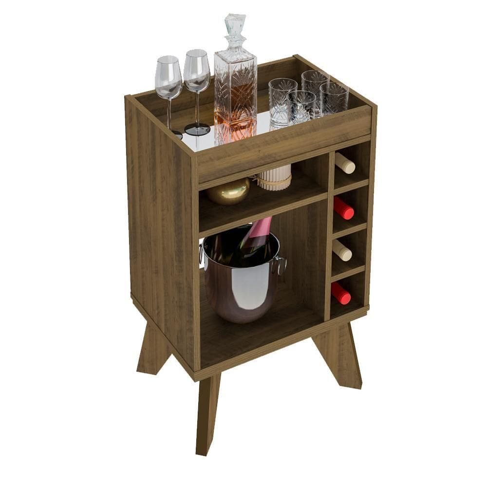 Aparador Adega Bar 4 Nichos 72x45 Cm Dri 4102 Pinho Arly
