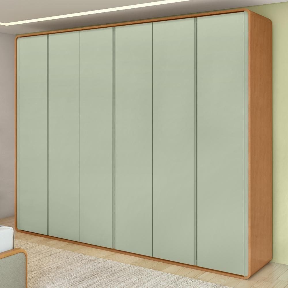 Guarda-roupa Casal 6 Portas Easy Like Amendoa Clean/salvia