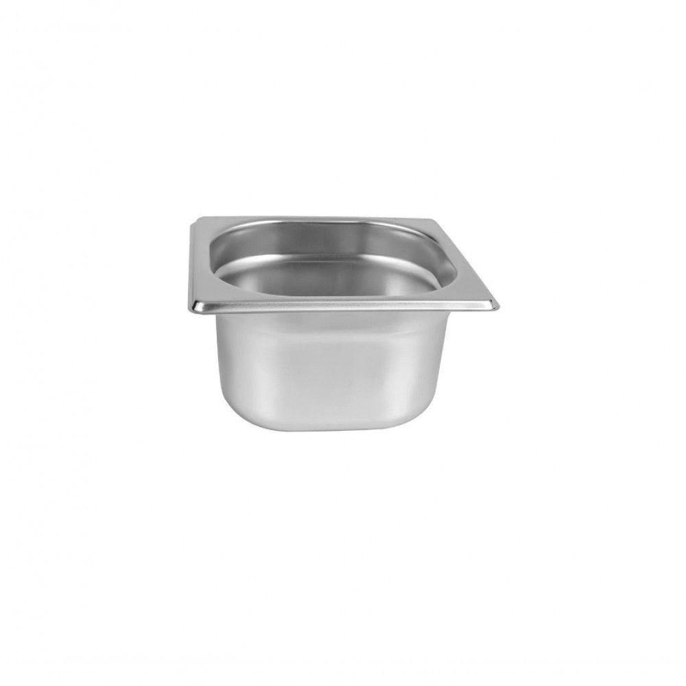 Kit 2 Cubas Gastronomica Inox Gn 1/6x100 Com Tampa Brasinox