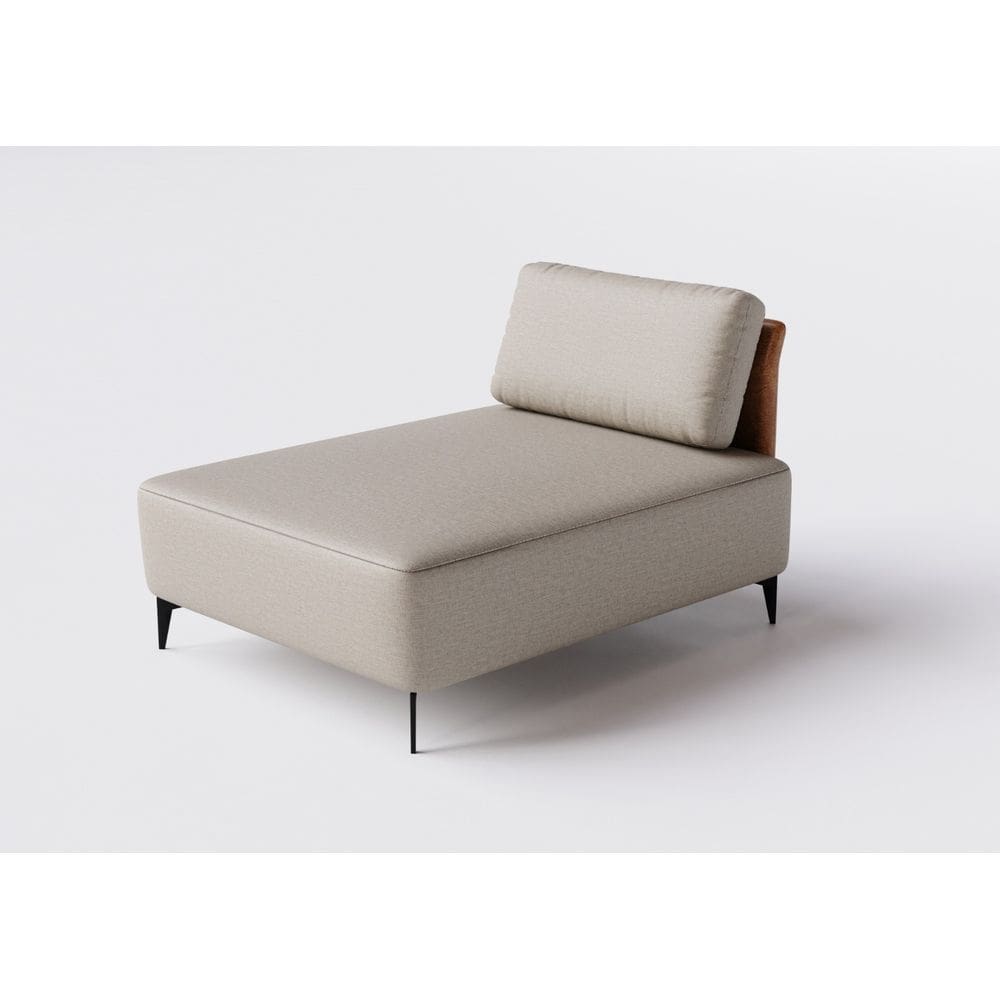 Sofá Dream Box Moderno Chaise 100cm Bege com Courino Terracota - Rede Móveis