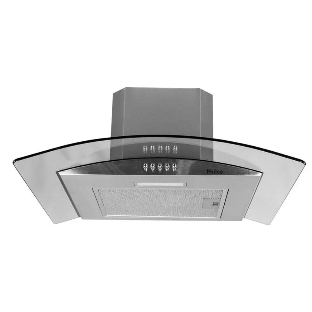 Coifa de Parede 60cm Philco PCO60G Glass com Depurador e Exaustor e Lâmpada LED Inox 220V