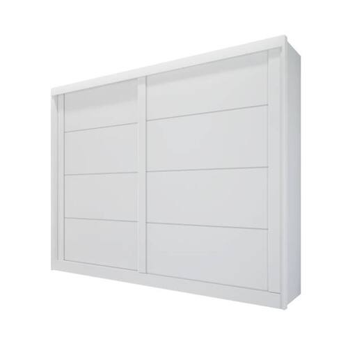 imagem-Guarda-roupa solteiro portas de correr 4 gavetas - Viena-Branco - Bianchi Móveis