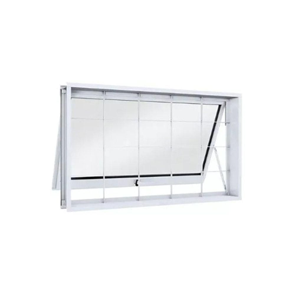 Janela Maxim-ar Em Aço Com Grade Quadriculada 60x80 R120 Evidence - Branco