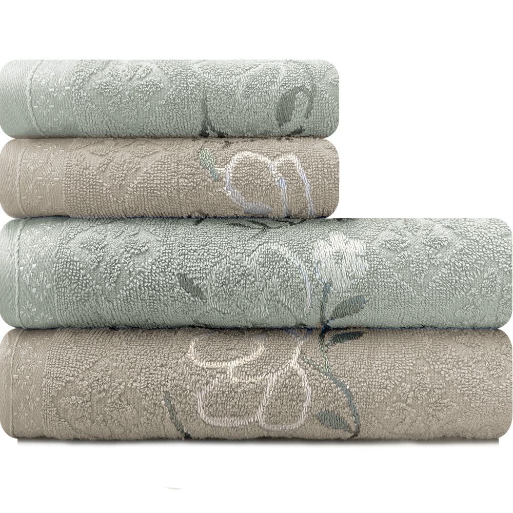 Jogo De Toalhas 4 Peças - Banho e Rosto Algodão Antipiling Yuna Karsten - Emcompre