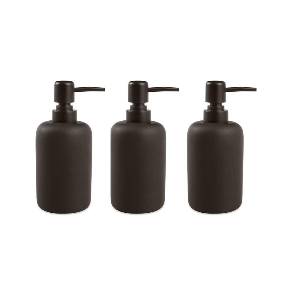 Kit 3 Porta-Sabonete Líquido Banheiro Lavabo Preto
