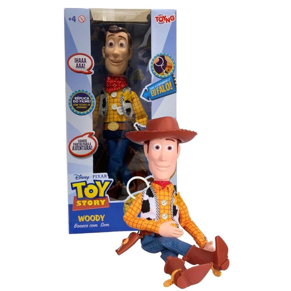 Boneco Woody Toys Story 4 com Falas do Personagem Toyng