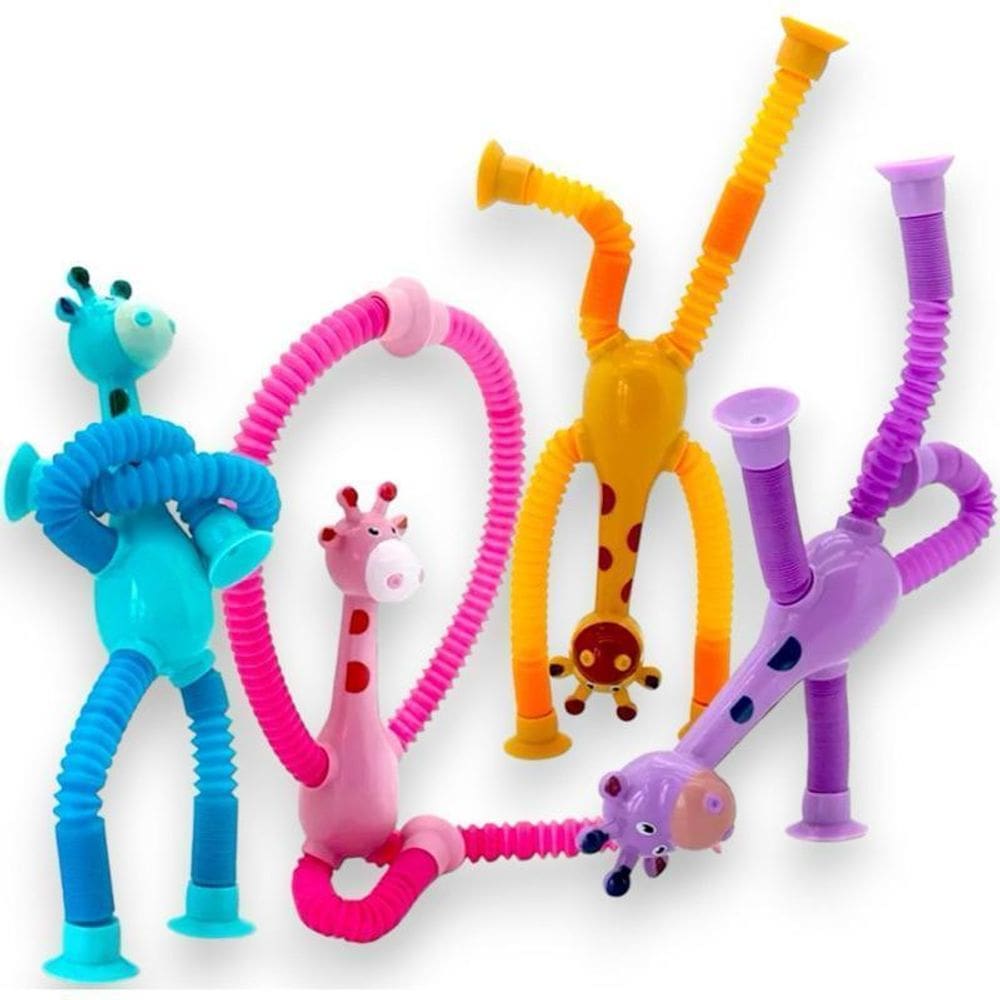 Girafa Pop Tube Bracos / Pernas Estica E Volta Com Mola