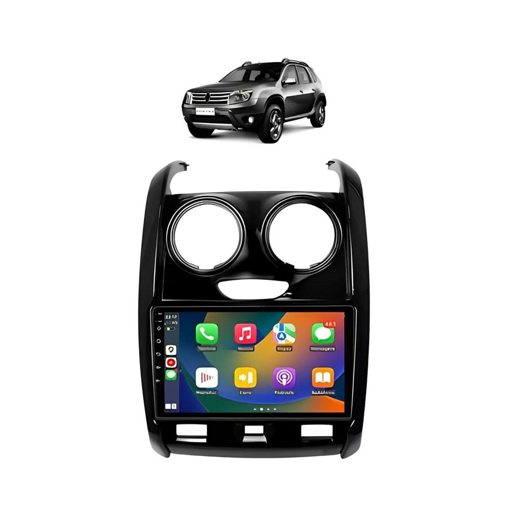 Kit Multimidia Duster Oroch 2015 / 2019 AndroidAuto 9 Pol BT USB FM - Roadstar 908BR