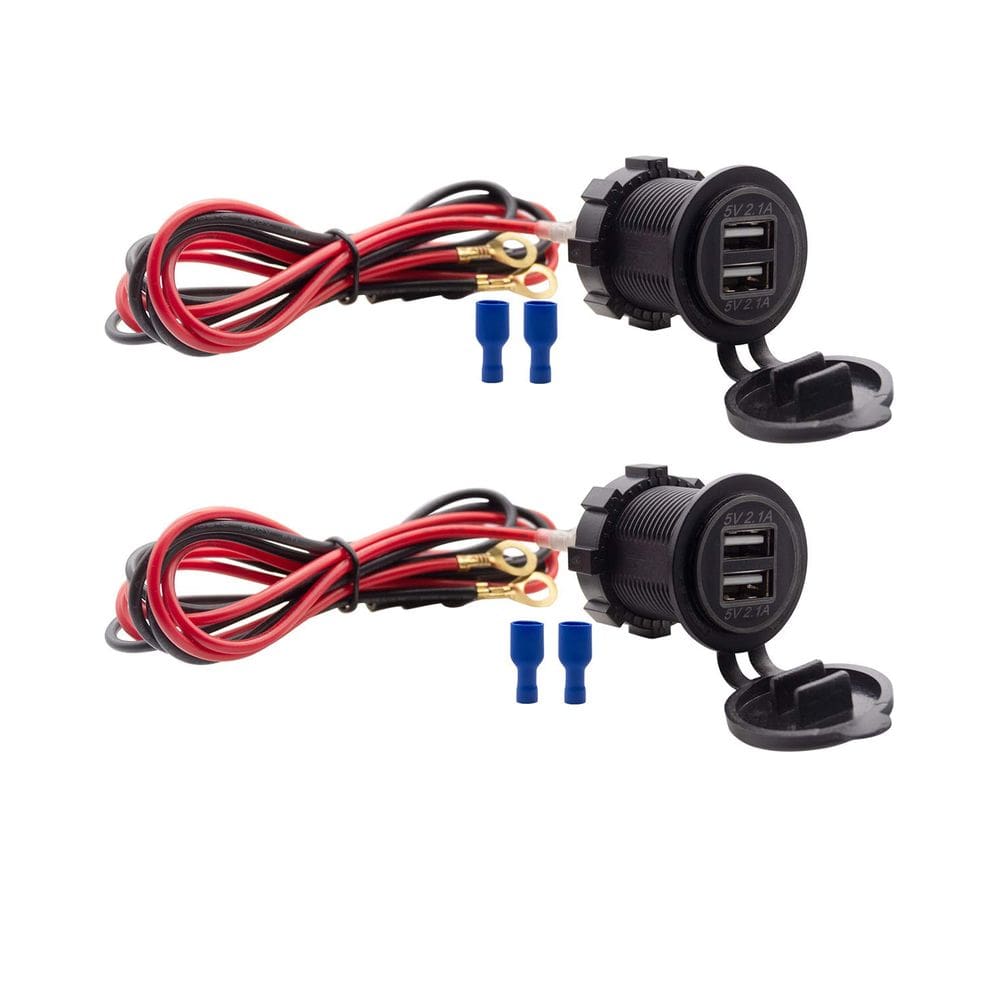Soquete de carregador USB duplo Tomada de alimentação impermeável 12V/24V
