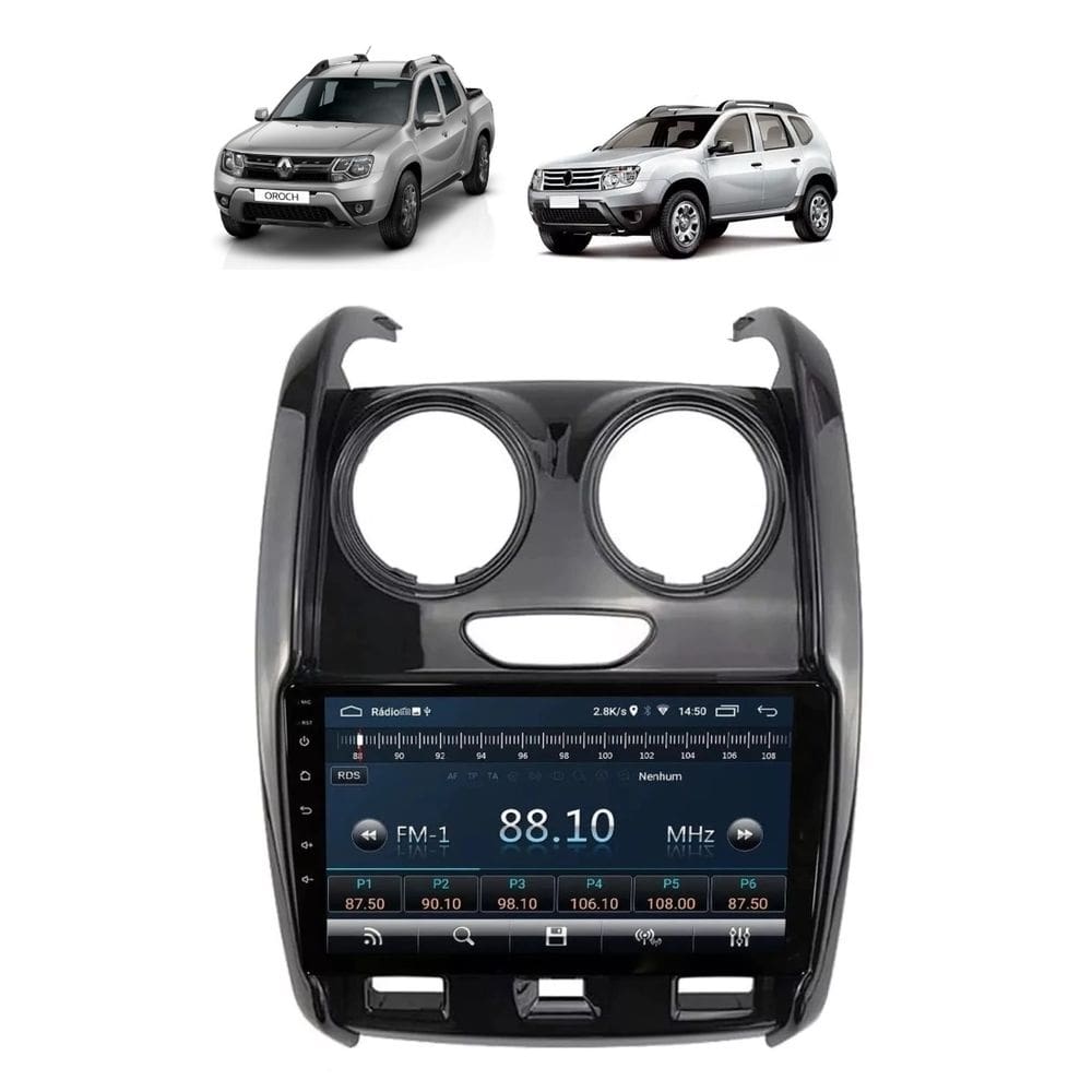 Kit Multimídia Duster Oroch 2015 / 2019 9 Pol Android Carplay Gps 2/32GB - 915BR ROADSTAR