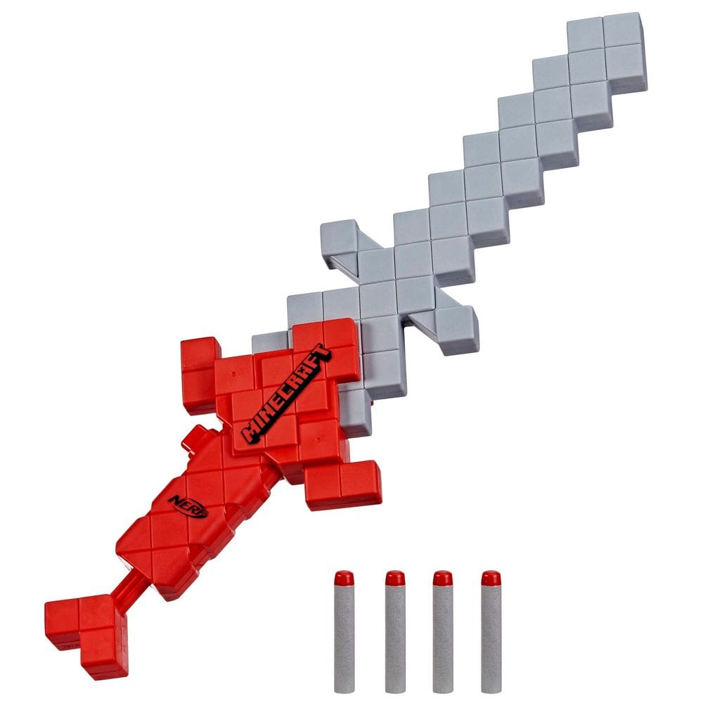 Toy Sword Nerf Minecraft Heartstealer com 4 dardos de espuma Elite