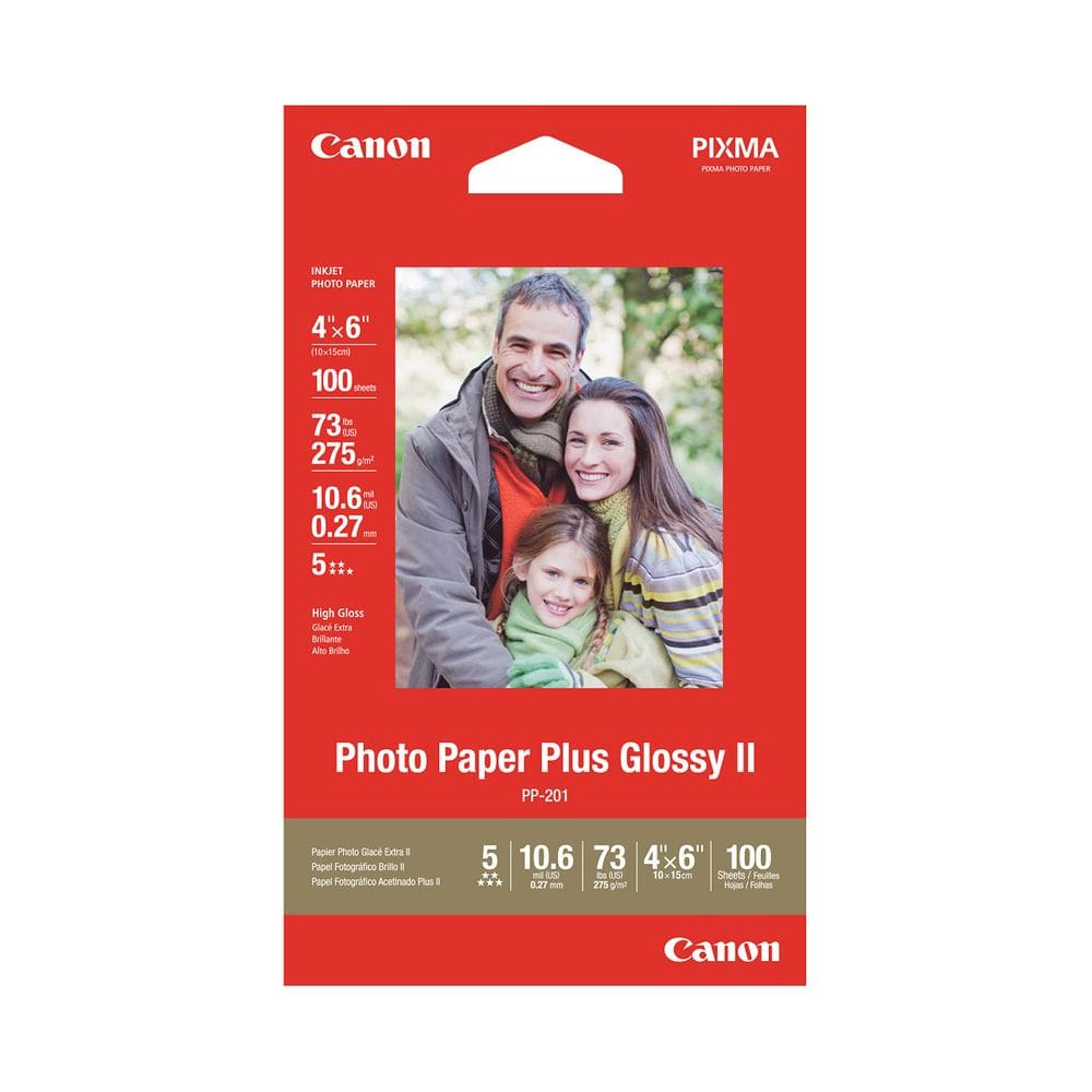 Papel fotográfico Canon Photo Paper Plus Glossy II 4x6 100 folhas
