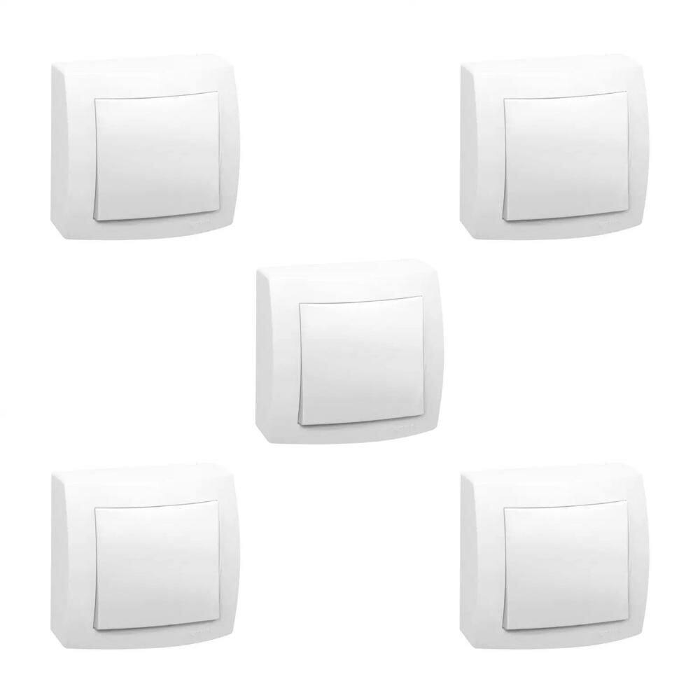 Kit 5 Conjuntos 1 Interruptor Simples 4X2 Pial Sistema X