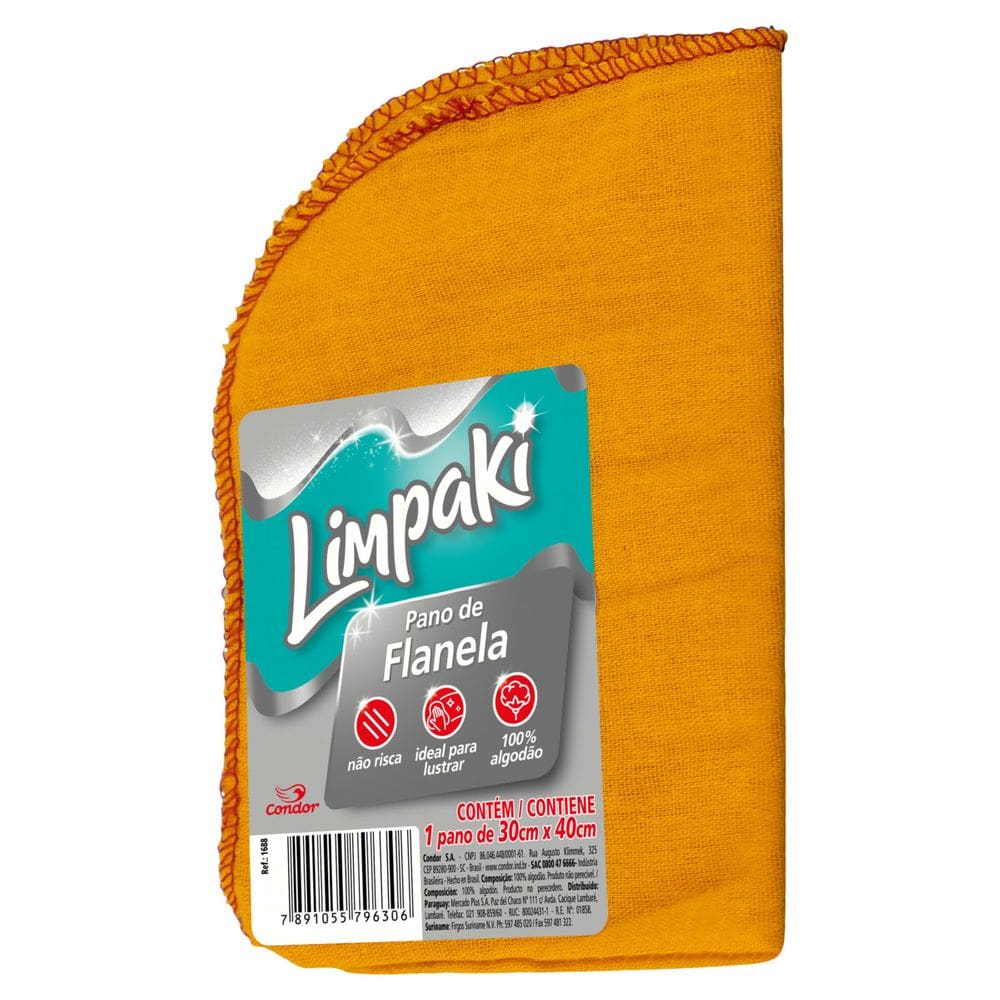Pano de Flanela Limpaki 30cm x 40cm
